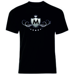Siyah dijital baskılı t shirt