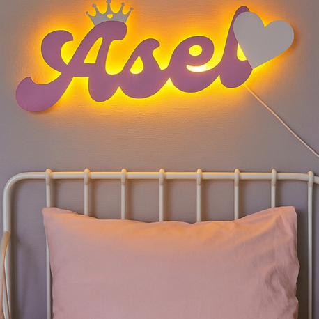 İsme özel mdf  gece lambası