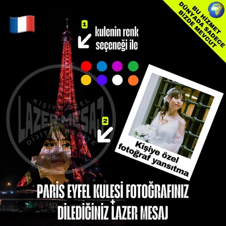 PARİS EYFEL KULESİ FOTOĞRAF + LAZER MESAJ VİDEO MONTAJ