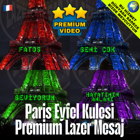 PREMİUM PARİS EYFELDE DİLEDİĞİNİZ YAZI MONTAJ VİDEO