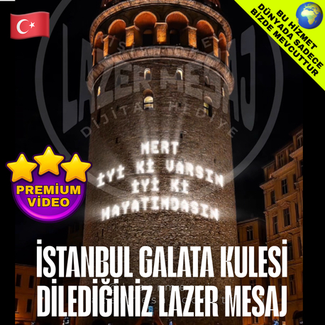 PREMİUM GALATA KULESİ DİLEDİĞİNİZ YAZI MONTAJ VİDEO