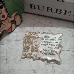 50 Adet Epoksi Söz Nişan Nikah Düğün Kına ve Sünnet Magneti Model 4 Gold