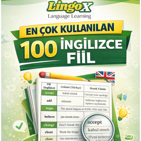 En Çok Kullanılan 100 İngilizce Fiil (PDF)