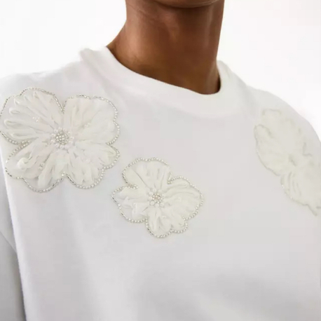 Tu clothing white çiçekli kadın Tshirt