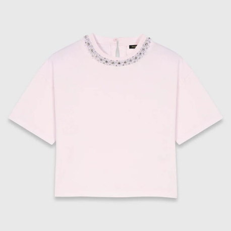 Maje Paris pink tas detay kadın Tshirt