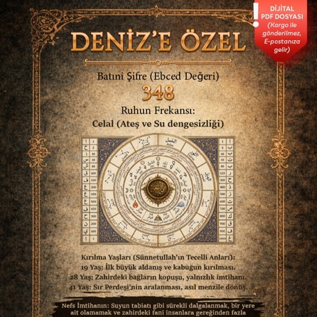 Kişiye Özel Ebced Hesabı ve Ruhun Kırılma Yaşları (DİJİTAL PDF BELGE)