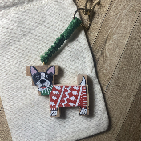 Dog Wood Keychains