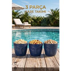 3 Parça Dekoratif Kase Takımı | Çerezlik Atıştırmalık Sunum Kasesi | BPA Free