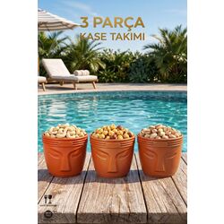 3 Parça Dekoratif Kase Takımı | Çerezlik Atıştırmalık Sunum Kasesi | BPA Free