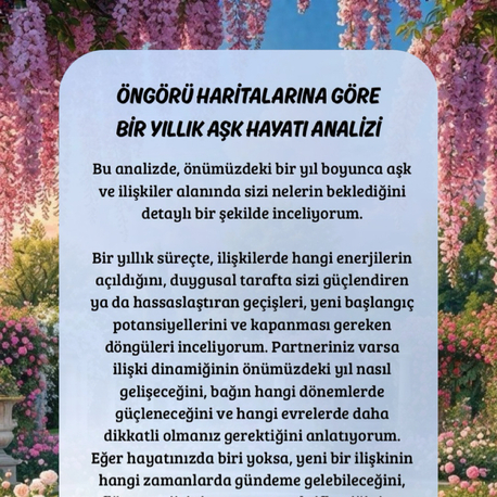 1 yıllık aşk hayatı analizi 