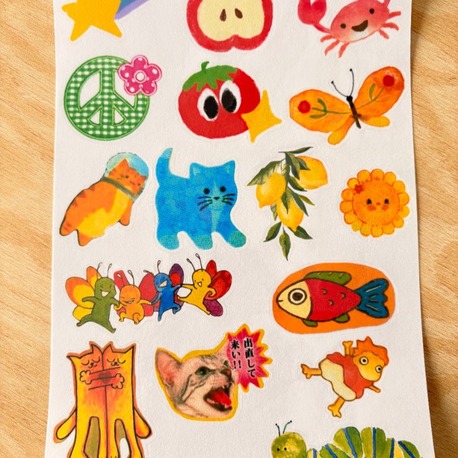Watercolor Sevimli Sticker Seti