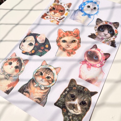 Vintage Kedi Sticker Seti