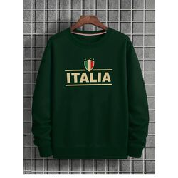 Sıfır Yaka Italia Baskılı sweatshirt 