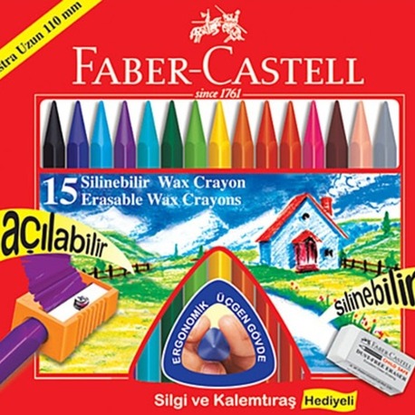 Faber Castell Silinebilir Wax Crayon Mum Boya 15 Li