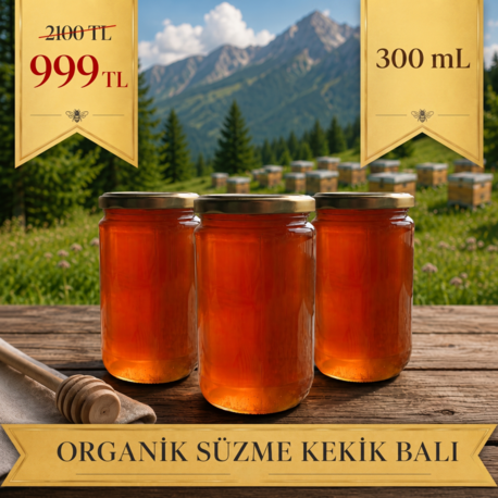 ÜÇLÜ SÜPER PAKET - 300 gr Organik Süzme Kekik Balı