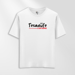 Unisex Oversize Tesadüfe İnanmam Tasarımlı T-Shirt