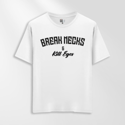 Unisex Oversize Break Necks Tasarımlı T-Shirt 