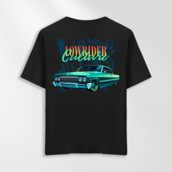 Unisex Oversize Lowrider Culture Tasarımlı T-Shirt (Sırt Baskılı)