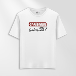 Unisex Oversize Garibanın Yüzü Gülür mü? Tasarımlı T-Shirt