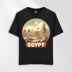 Unisex Oversize Egypt Tasarımlı T-Shirt