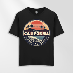 Unisex Oversize California Tasarımlı T-Shirt