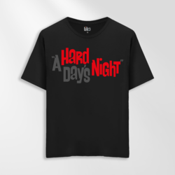 Unisex Oversize A Hard Night Tasarımlı T-Shirt