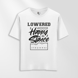 Unisex Oversize Happy Stance Tasarımlı T-Shirt