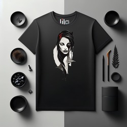 Unisex Oversize Ağlayan Kadın Tasarımlı T-Shirt