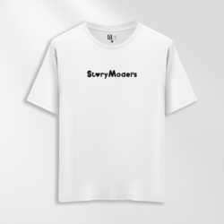 Unisex Oversize Story Models Tasarımlı T-Shirt