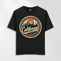 Unisex Oversize California Tasarımlı T-Shirt
