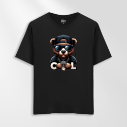 Unisex Oversize Cool Ayıcık Tasarımlı T-Shirt