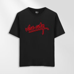 Unisex Oversize Vice City Tasarımlı T-Shirt 