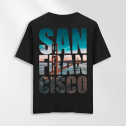 Unisex Oversize San Francisco Tasarımlı T-Shirt (Sırt Baskılı)