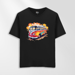 Unisex Oversize Karavan Tasarımlı T-Shirt 