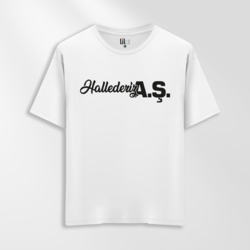 Unisex Oversize Hallederiz A.Ş. Tasarımlı T-Shirt