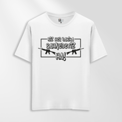 Unisex Oversize Sahnedeyiz Tasarımlı T-Shirt