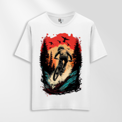 Unisex Oversize Bisiklet Tasarımlı T-Shirt