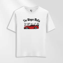 Erkek Oversize The Wagon Mafia Tasarımlı T-Shirt