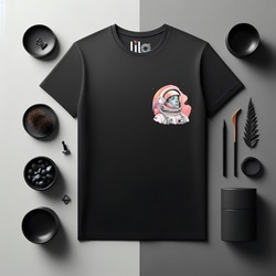 Unisex Oversize Astronot Tasarımlı T-Shirt
