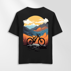 Unisex Oversize Bisiklet Tasarımlı T-Shirt (Sırt Baskılı)