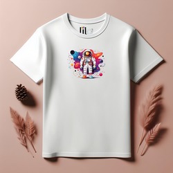 Unisex Oversize Astronot Tasarımlı T-Shirt