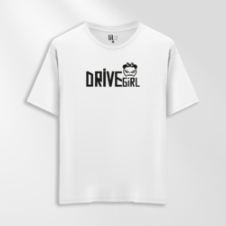 Kadın Oversize Drive Girl Tasarımlı T-Shirt