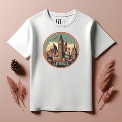 Unisex Oversize Adventure Tasarımlı T-Shirt