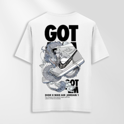 Unisex Oversize Air Jordan 1 Tasarımlı T-Shirt (Sırt Baskılı)