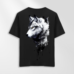 Unisex Oversize Kurt Tasarımlı T-Shirt (Sırt Baskılı)