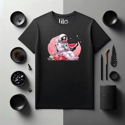 Unisex Oversize Astronot Karpuz Tasarımlı T-Shirt