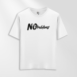 Unisex Oversize No Problems Tasarımlı T-Shirt