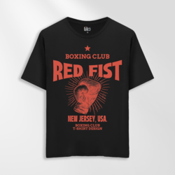 Unisex Oversize Red Fist Tasarımlı T-Shirt