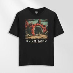 Unisex Oversize Blightland Tasarımlı T-Shirt