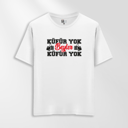 Erkek Oversize Küfür Yok Beyler Tasarımlı T-Shirt